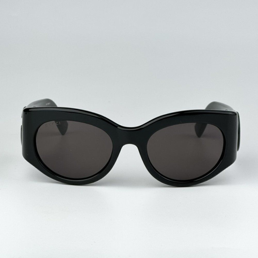 NEW Gucci GG1544S 001 Black Grey Unisex Oval Sunglasses GG 1544S - Picture 3 of 10